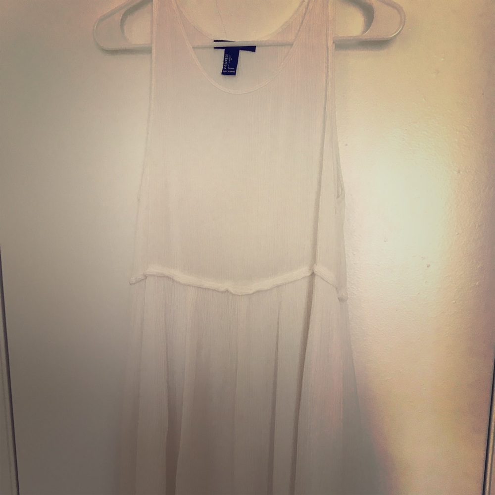 White Forever 21 Baby Doll Dress-Large -never worn